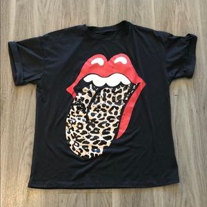 Rolling Stone leopard tongue tshirt